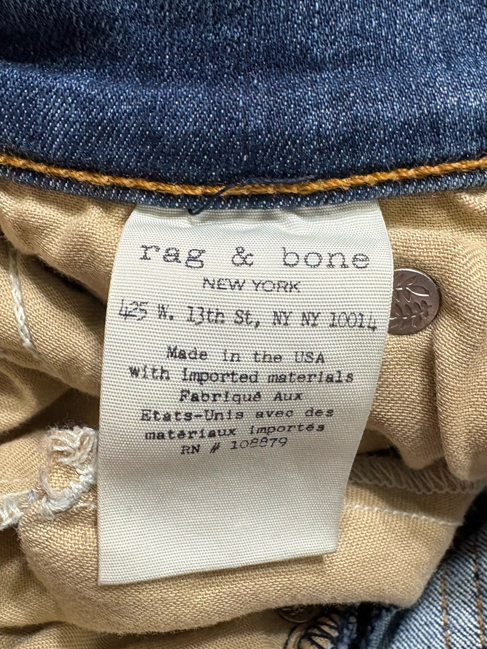 Rag & Bone medium / dark wash skinny jeans with frayed hems size 25n - Picture 7 of 12